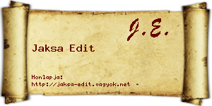 Jaksa Edit névjegykártya